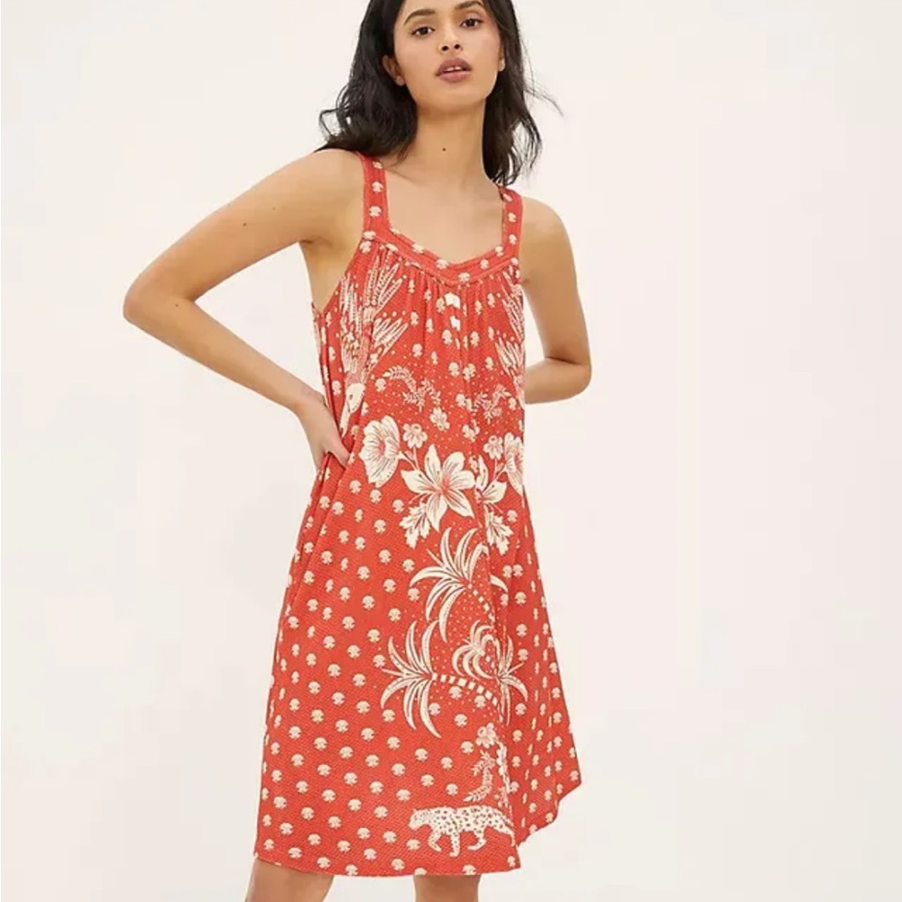 Farm Rio Red and White Print Knit Dress size L